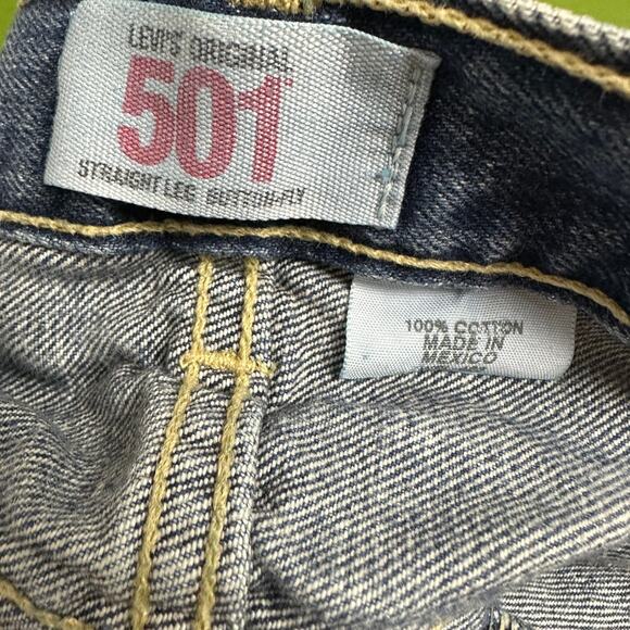 VTG 90s Levis 501 Button Fly Jeans Mens 38x32 Blue Baggy Wide Leg Irregular 4093 - Picture 11 of 11
